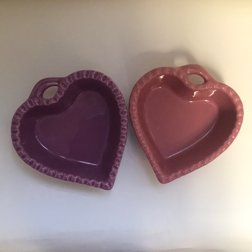 2 Williams-Sonoma Heart Shaped Ramekins